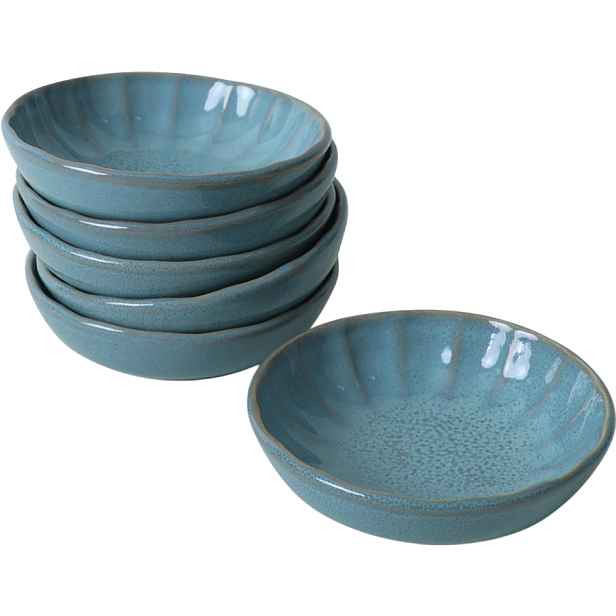 Sada 6 kameninových misek Laguna 12 cm, tyrkysová