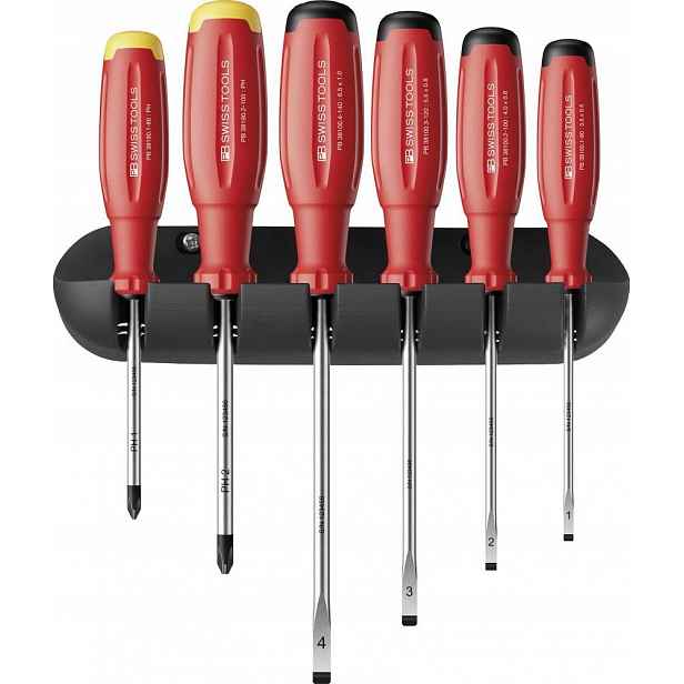 Sada Pb Swiss Tools šroubováků 6-dílná v nástěnném držáku SwissGrip Evo
