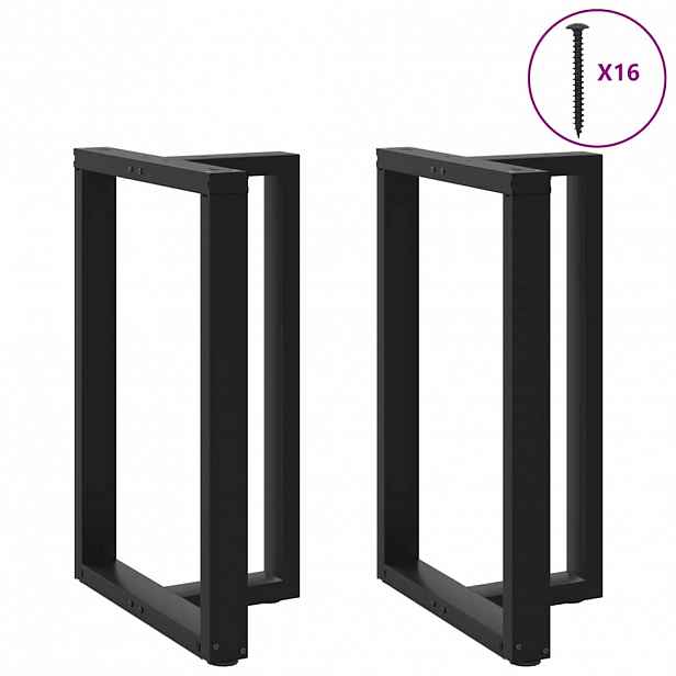 vidaXL Nohy barového stolu ve tvaru T, 2 ks, černé, 60 x 35 x (90-91) cm, ocel
