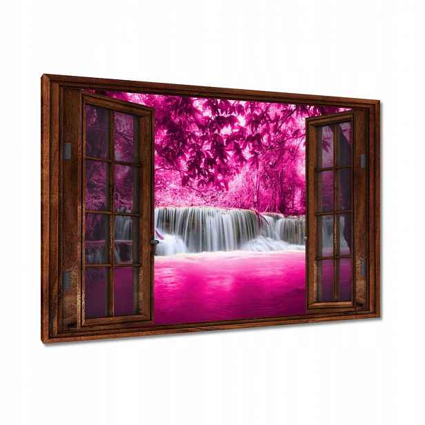 Obrazy 120x80 Růžový vodopád Krajina