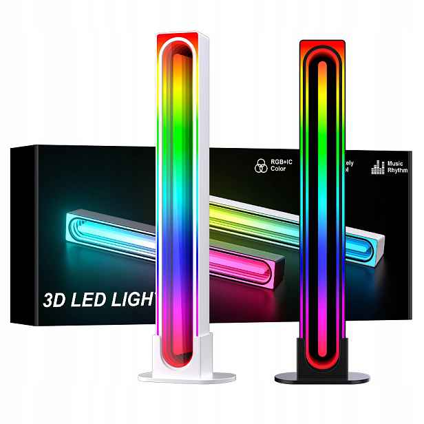 2x Rgb Ambient Led lampa 25 cm Bluetooth Aplikace Hudební režim Usb