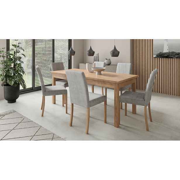 Jídelní stůl pro 6 osob 140x80 cm CADLA 11 - dub lefkas