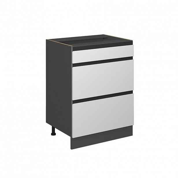 Vicco SPODNÍ SKŘÍŇKA KUCHYŇSKÉ LINKY R-Line Bílá 60 cm Tvar J, se zásuvkami, bez pracovní desky