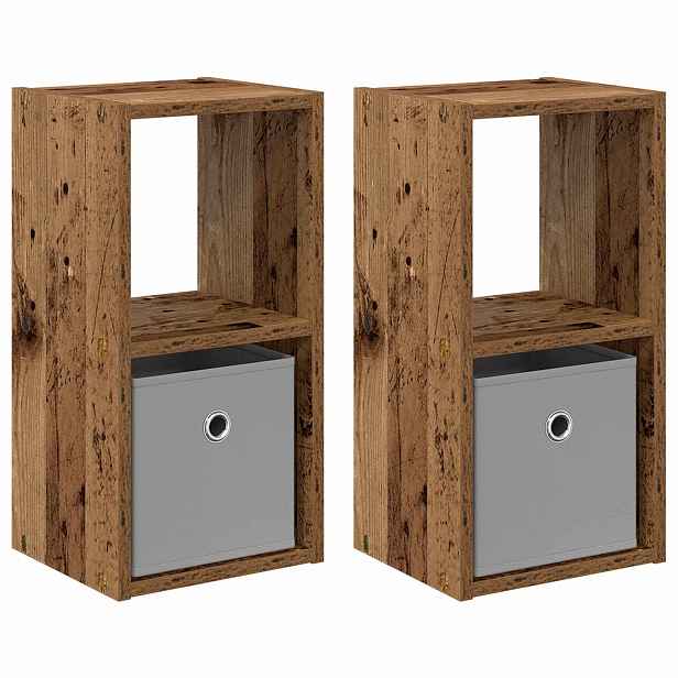 vidaXL Noční stolek 2 ks Staré dřevo 25,5 x 22 x 49,5 cm