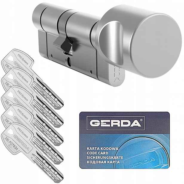 Vložka Gerda Pro System X 35/55G s niklovým knoflíkem, vložka proti vloupání