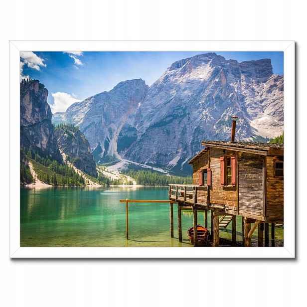 Plakáty v rámu 40x30 Dřevěný domeček v horách