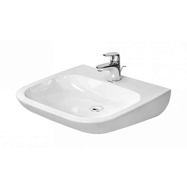 Duravit D-Code - Umyvadlo Med, 60x56 cm, s 1 otvorem pro baterii, alpská bílá 23136000002