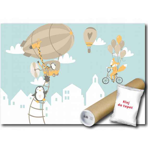 Fototapeta Flizelina Zvířátka Balón Lot 416x254