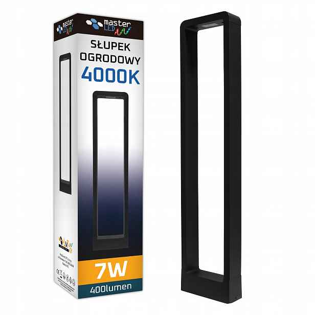 Led zahradní lampa 7W 50 cm, stojící, venkovní sloupek, černá