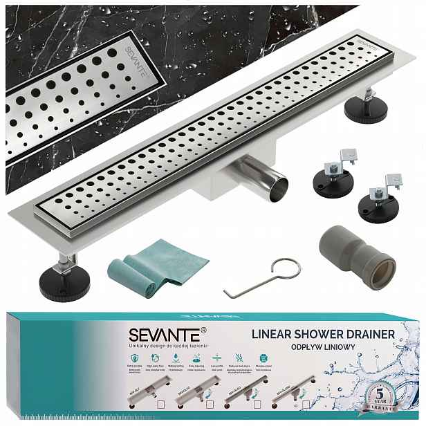 Lineární odtok s maskovacím otvorem 50 cm Flat inox ocel 304 s velkou průchodností