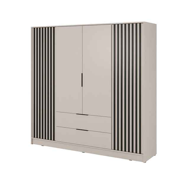 MASSENO ŠATNÍ SKŘÍŇ S OTOČNÝMI DVEŘMI NELIANA, 206/200/51 cm 4dveřová, kašmírová