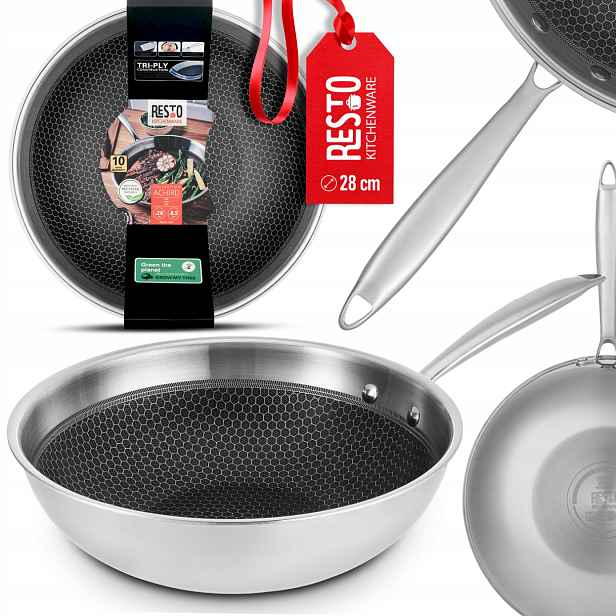 Pánev Wok Resto Achird 28 CM, Nepřilnavá, Ergonomická, Indukční