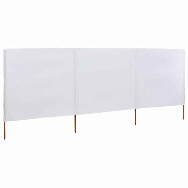 vidaXL 3dílná zástěna proti větru bílá 400 x 120 cm látková