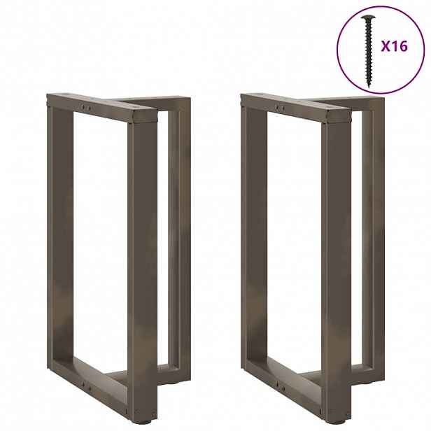 vidaXL Nohy barového stolu ve tvaru T, 2 ks, černé, 60 x 35 x (90-91) cm, ocel