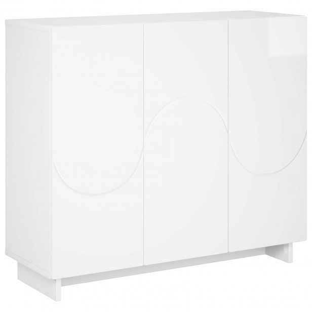 vidaXL Servírovací skříň Bílá s vysokým leskem 85,5 x 31 x 75 cm