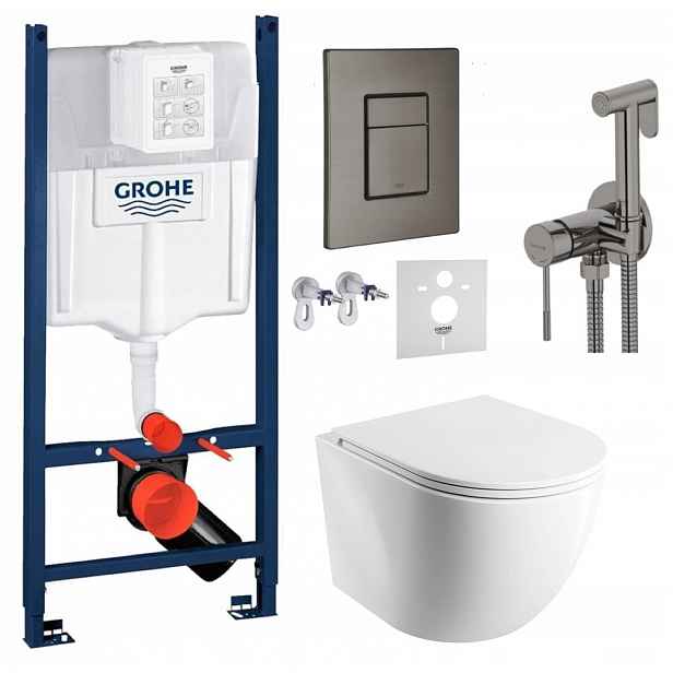 Wc Set Stelaz Grohe Wc Mísa Omnires Tlačítko baterie grafit