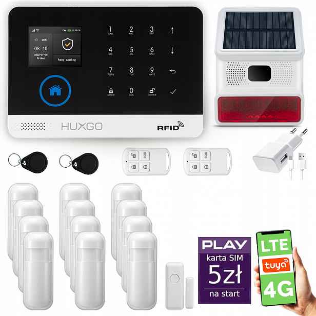 Bezdrátový alarm WiFi Gsm 4G, Tuya, sada alarmu Huxgo HXA003 R12BS