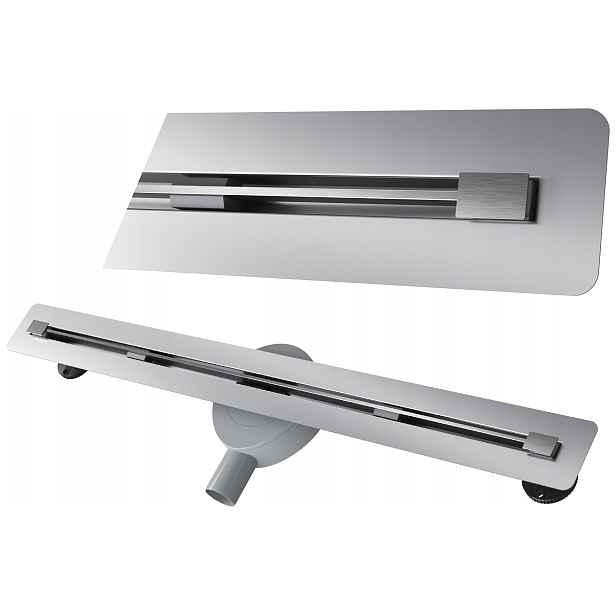 Lineární Odtok Pod Dlažbu 80 cm Ocel Sifon Sprchová Vanička Luno Inox