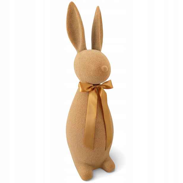 Velký Velikonoční Králík 70 cm Hnědý Semišový Vánoční Dekorace Figurka