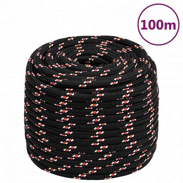 vidaXL Lodní lano černé 18 mm 100 m polypropylen