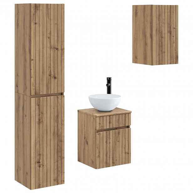 vidaXL Sada koupelnového nábytku 3 ks Dub artisan 33 x 34,5 x 160 cm