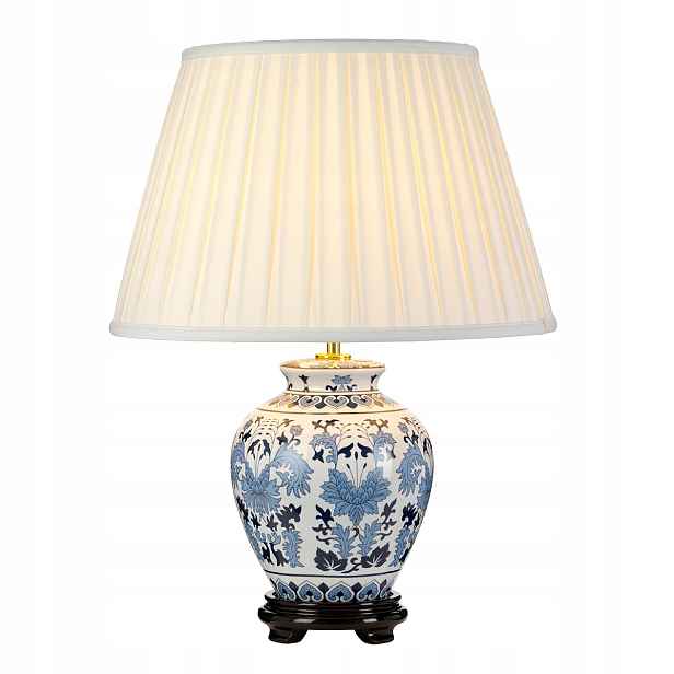 Keramická stolní lampa bílo-modrá 50 cm do obývacího pokoje Designer's Lightbox