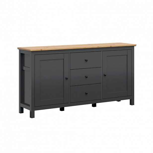 Petits-meubles SIDEBOARD Duck Antracitově šedá a dřevo