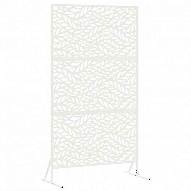 vidaXL Obrazovka pro soukromí 100 x 50 x 180 cm Ocel Bílá