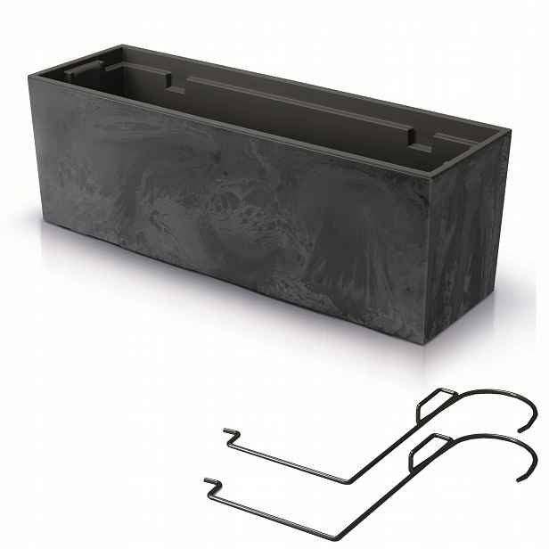 Balkonový truhlík s úchyty 58x19 Cm antracit