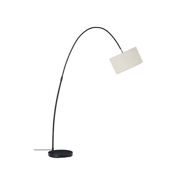 Bílá/černá látková stojací lampa s ohybatelnou konstrukcí (výška 145 cm) Arc – Ellos Home