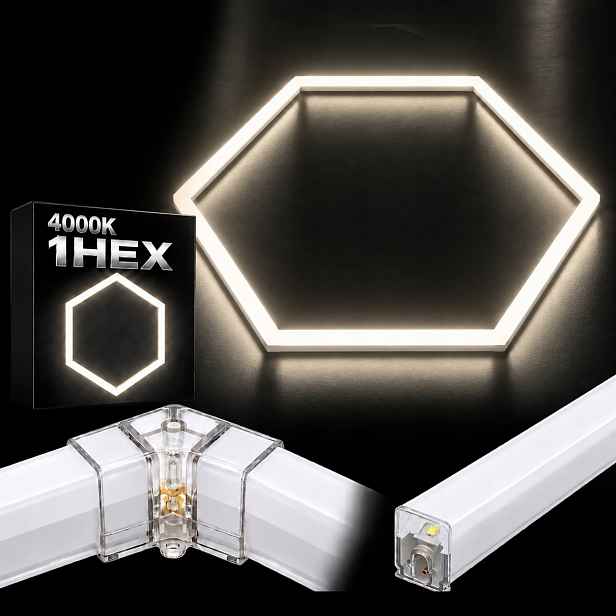 Led stropní panel bílý 4000K 92x79 Cm garážový servis Hexagon 1 42W