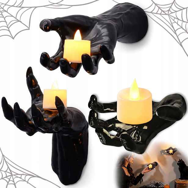 Ruka Věšák Držák Dekorace Halloween Černý 3 Ks Rukou, Univerzální