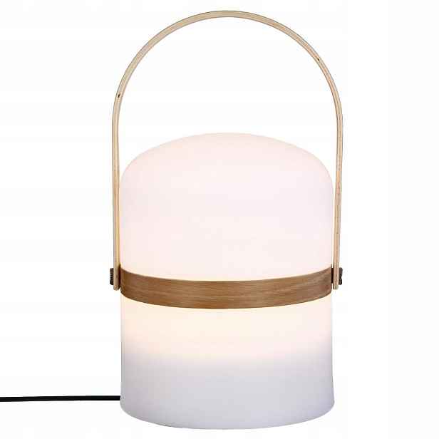 Stolní Lampa mléčná bílá Bambusový Držák Lampička Na Zavěšení