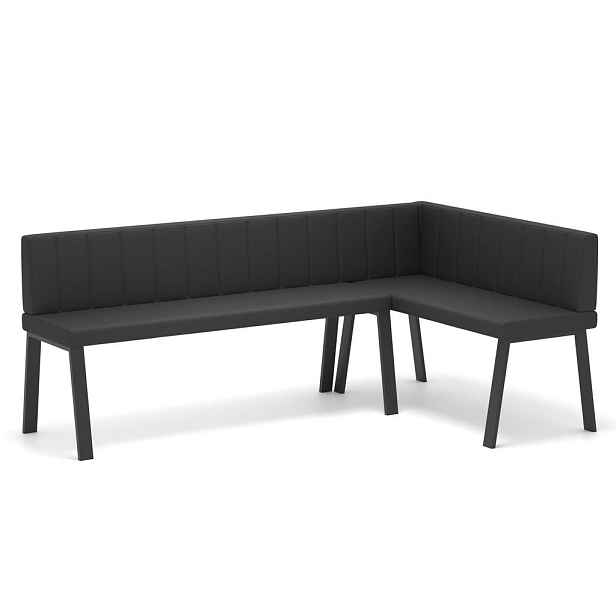 Idohome ROHOVÁ LAVICE MONO Y pravá ekokůže prošívaná, 142/196 cm, černá