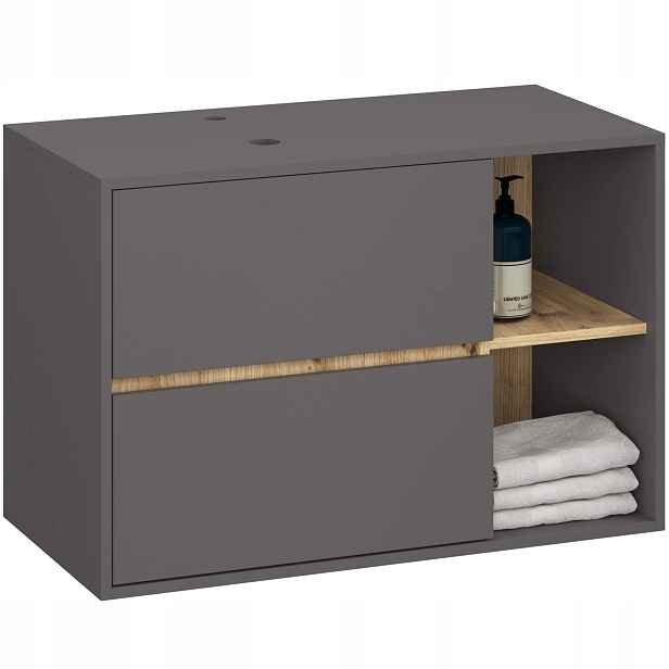 Koupelnová Skříňka Pod Umyvadlo S Otvory Vami W90UM 2SZ2P Grafit/artisan