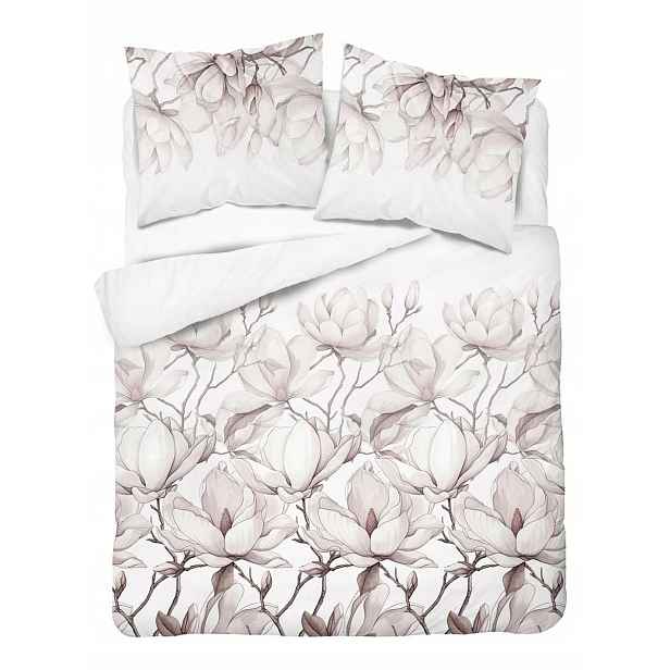 Povlečení 220x200 růžová pudrově bílá květina Home Satin