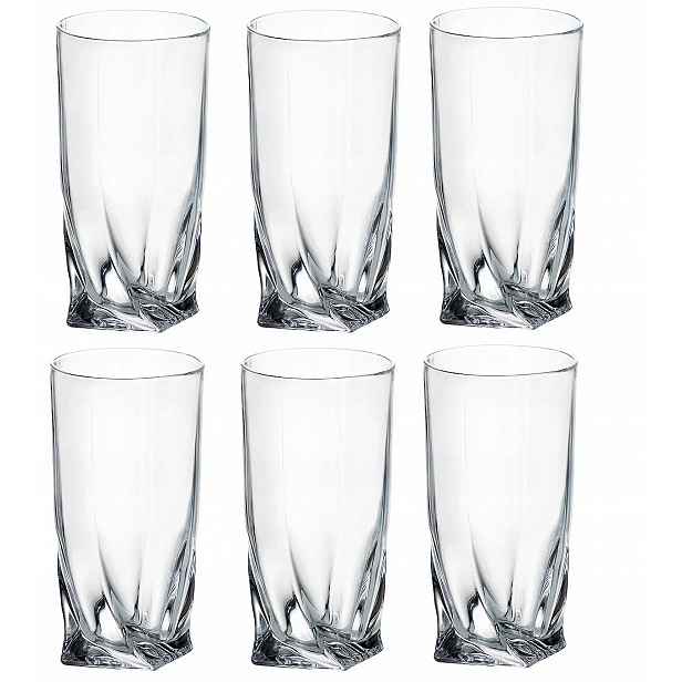 Sklenice na nápoje sada 6 Ks sklenic 350ml křišťál Quadro Bohemia