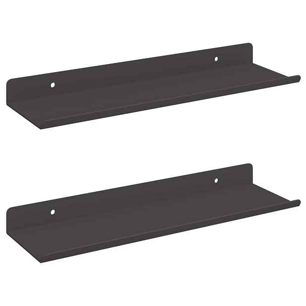vidaXL Plovoucí police 2 ks Černý 30 x 9 x 2,5 cm Ocel
