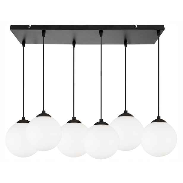 Závěsné Stropní Svítidlo Lustr Skleněná Lišta Koule 15 CM Bílá Loft Glamour