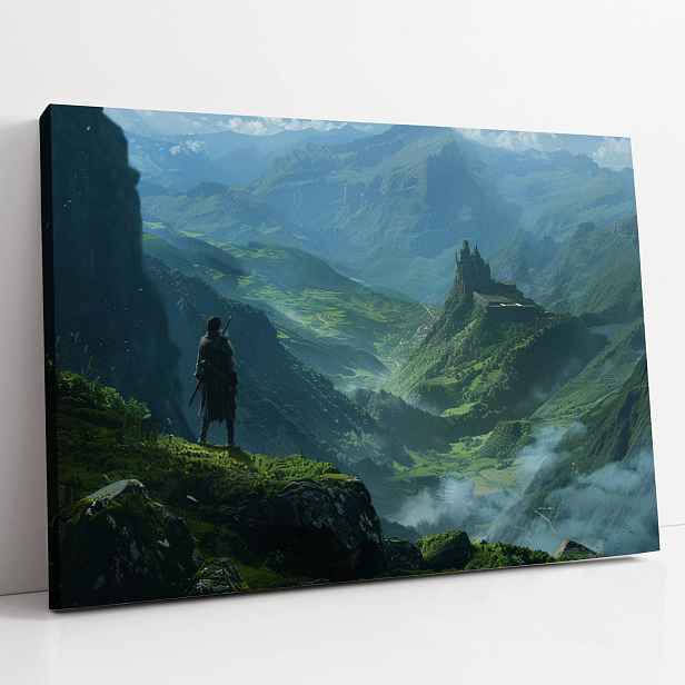 Obraz na plátně Zelené údolí mezi horami, krajina do pokoje nebo obýváku 80x60