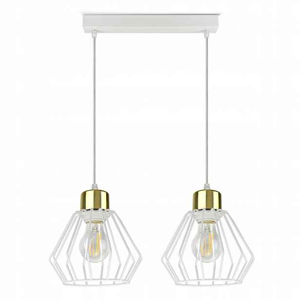 Lampa Stropní Svítidlo Lustr ve stylu Glam Bílá Zlatá Led
