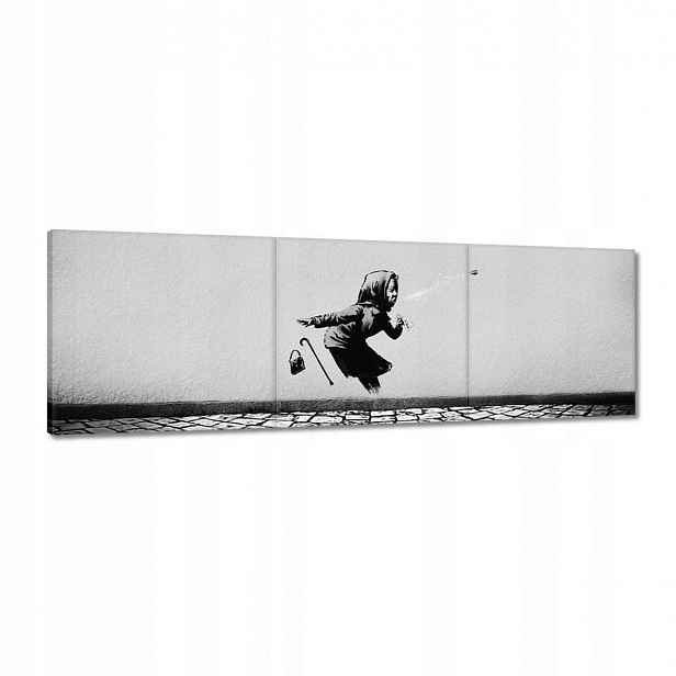 Obrazy 120x40 Banksy Babička Achoo Psik