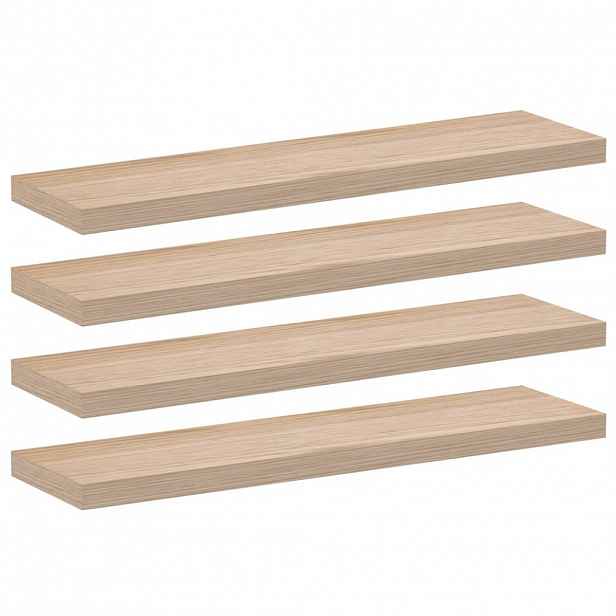 vidaXL Plovoucí police 4 ks 90 x 23,5 x 4 cm kompozitní dřevo