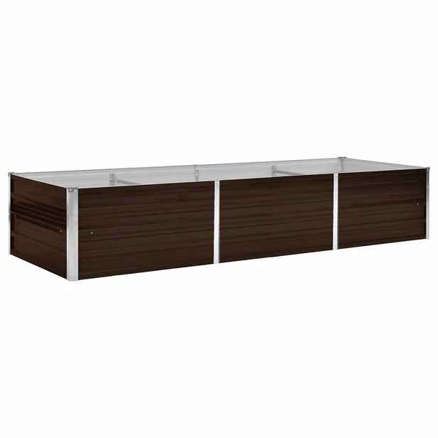 vidaXL Zahradní vyvýšený záhon hnědý 240 x 80 x 45 cm pozinkovaná ocel