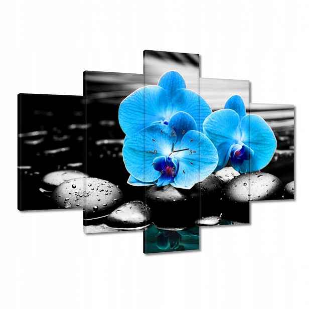 Hodiny 150x105 Modrý orchidej
