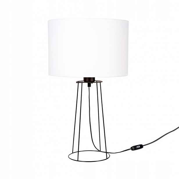 Noční Lampa Stolní Kovová Ozdobná Stínidlo Bílá E27 Led Drát Loft