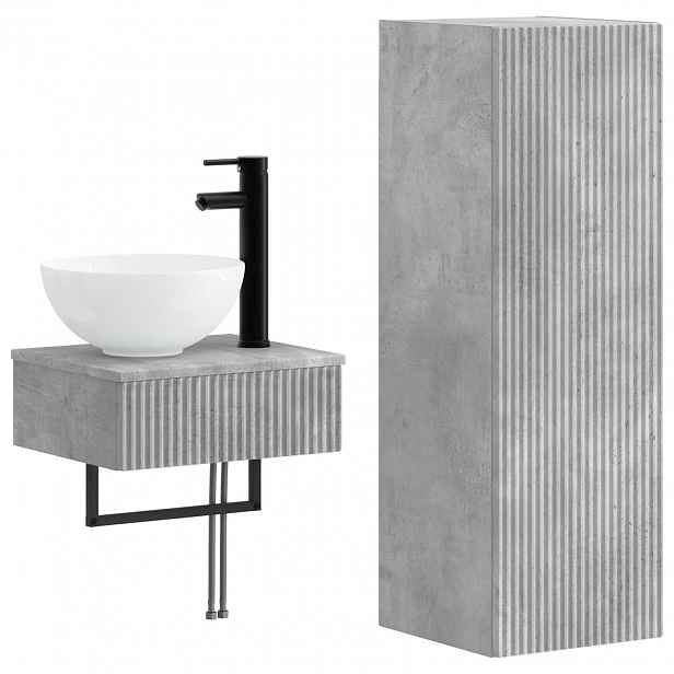 vidaXL Sada koupelnového nábytku 2 ks Betonově šedá 33 x 34,5 x 100 cm