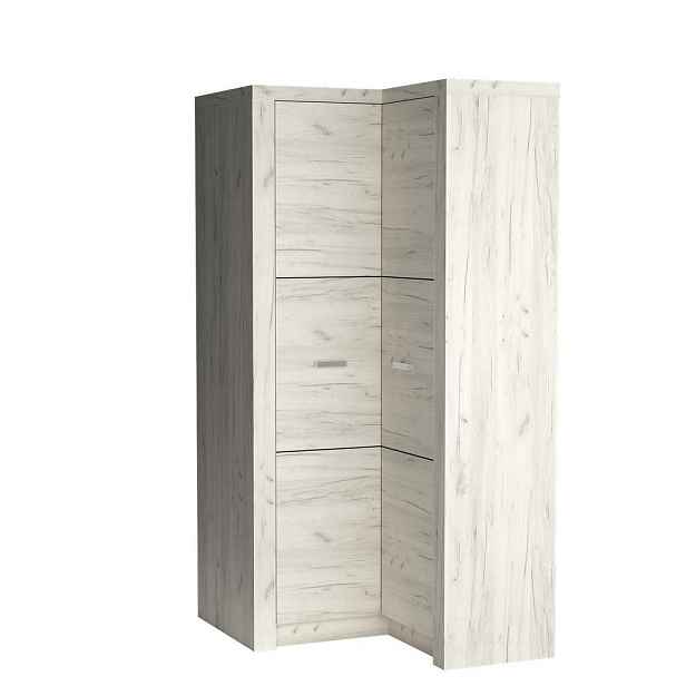 MASSENO ŠATNÍ SKŘÍŇ S OTOČNÝMI DVEŘMI ZERI, 106/192/58 cm 2dveřová, dub Bianco