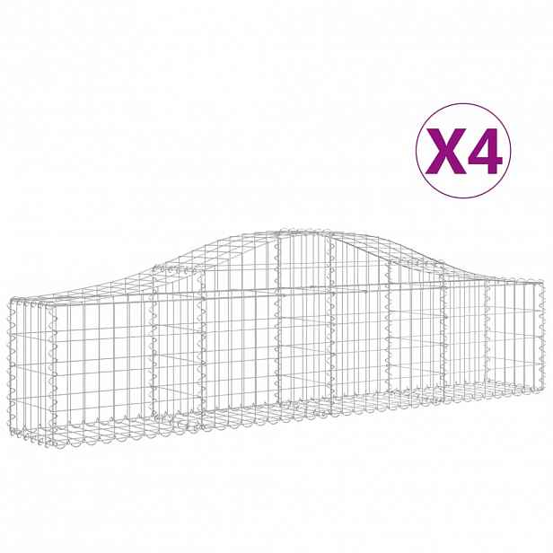 vidaXL Klenuté gabionové koše 4 ks 200x30x40/60 cm pozinkované železo