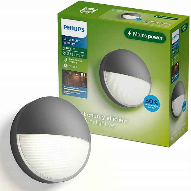 Zahradní nástěnné svítidlo Venkovní lampa 4.3W 800lm 2700K IP44 Philips